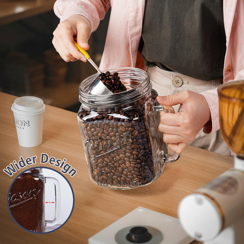 Folinstall glass food container ideal for sugar, pickles, and cookies