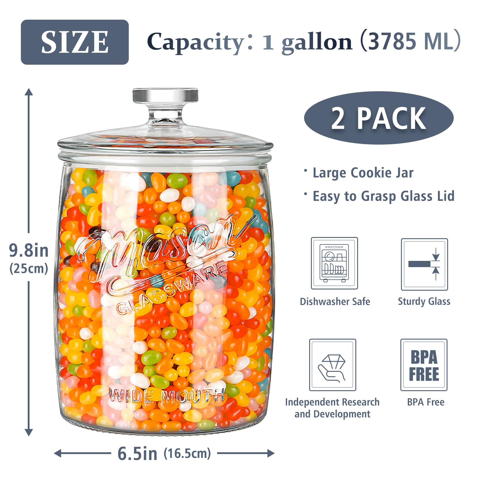 Folinstall glass storage jar with silicone seal locks moisture for long-lasting freshness.