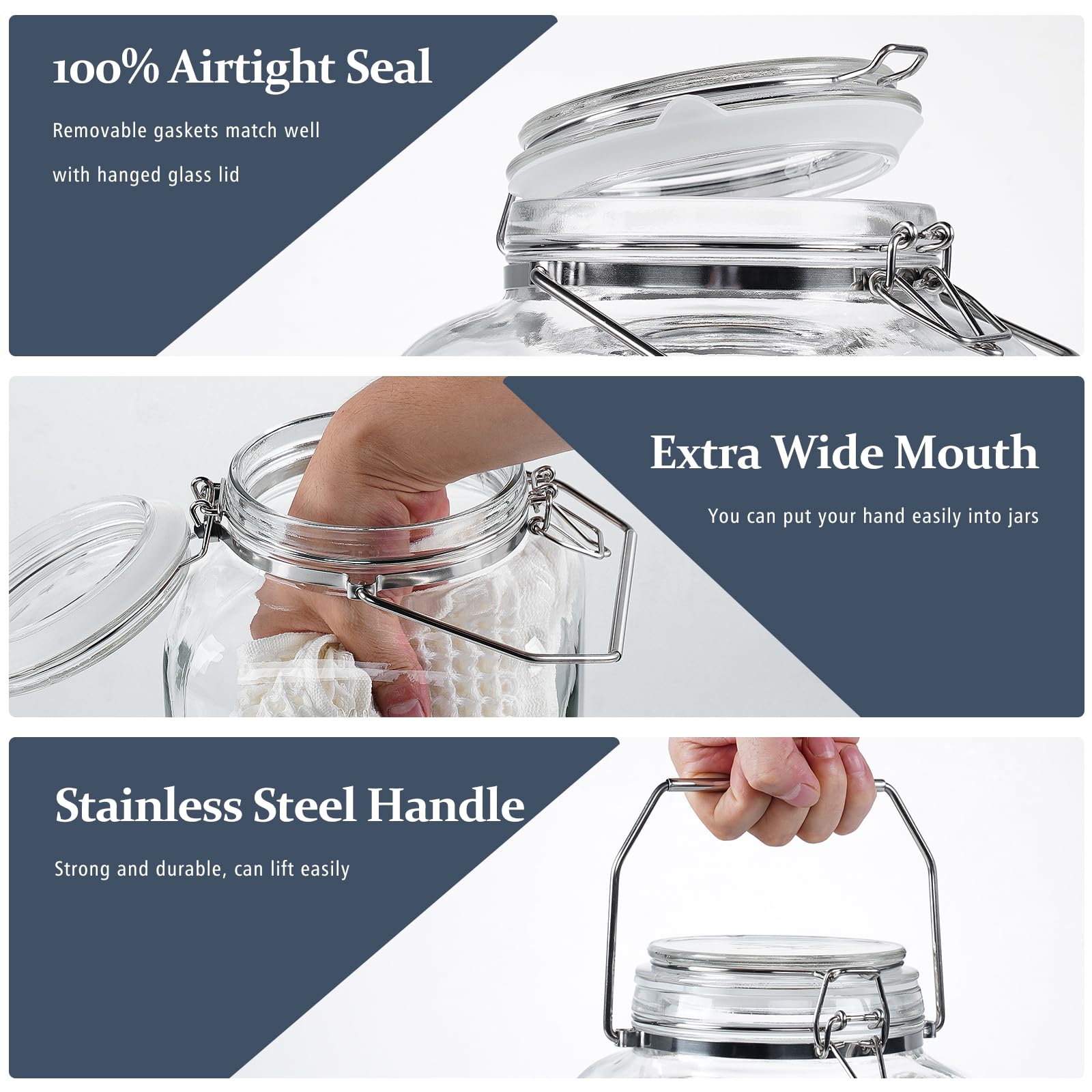 Folinstall large-capacity storage jar ideal for bulk ingredients.