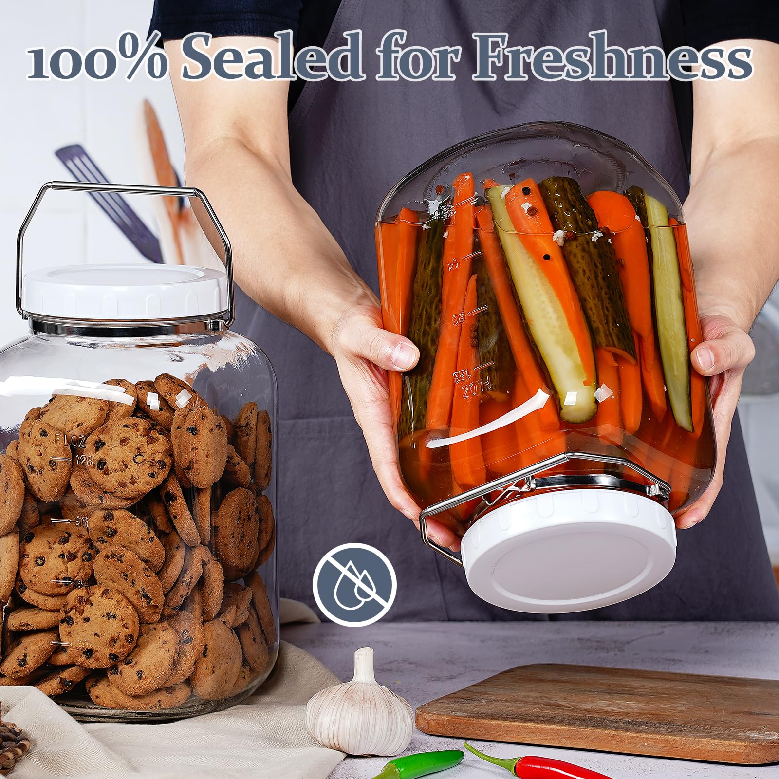 Folinstall airtight lids with silicone ring seal for freshness.
