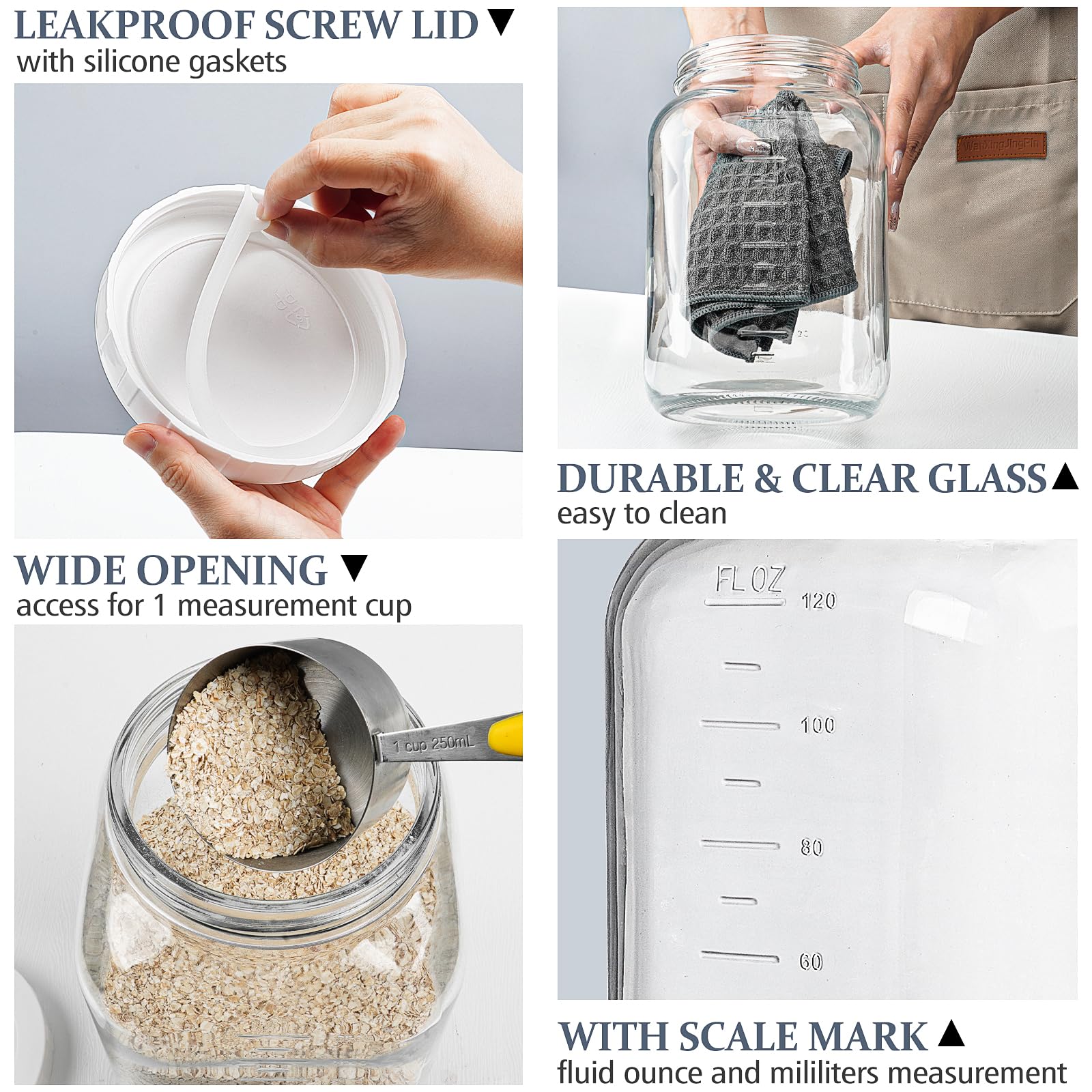 Folinstall jar with measurement marks for quick portioning