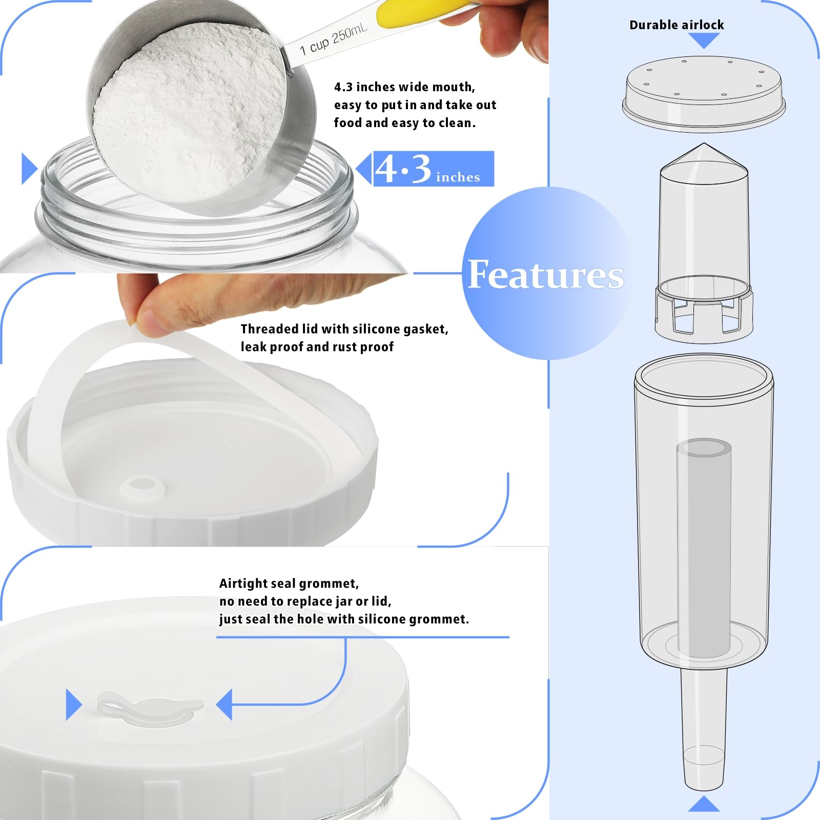 Folinstall jar featuring precise scale marks in ml and fl oz for accurate measurements.