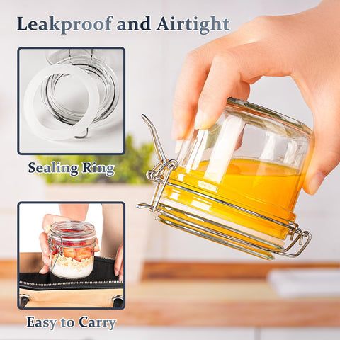 Folinstall small mason jar with hinged lid for easy access and neat shelving.