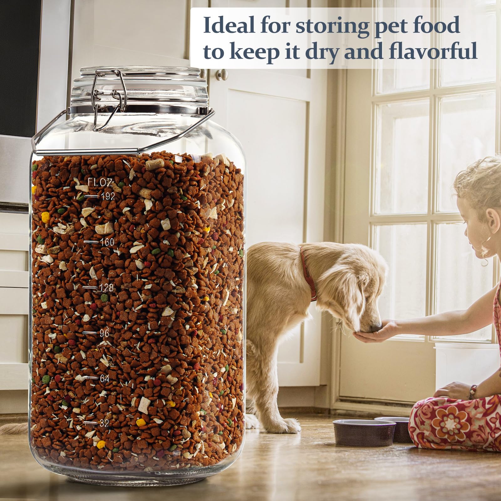 Folinstall stainless steel handle adds portable convenience to large jars.