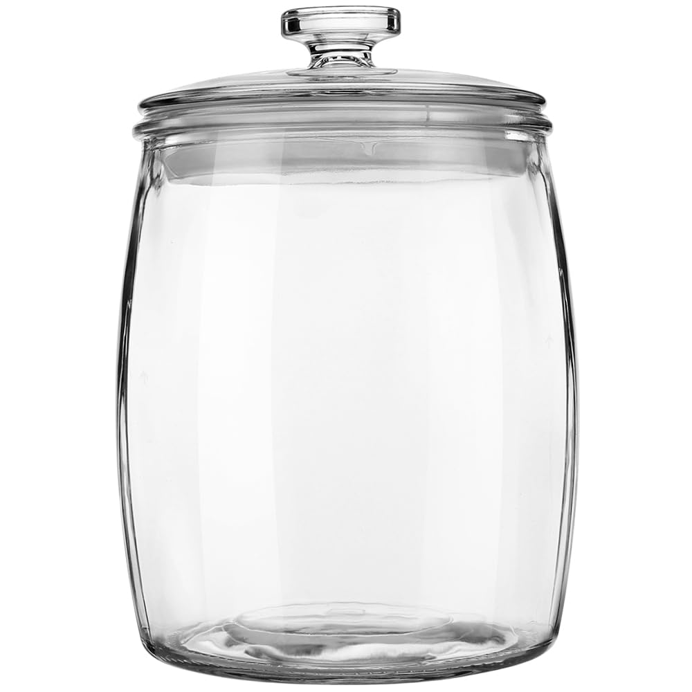 Folinstall wide-mouth jar with lid for easy filling and clear pantry visibility.