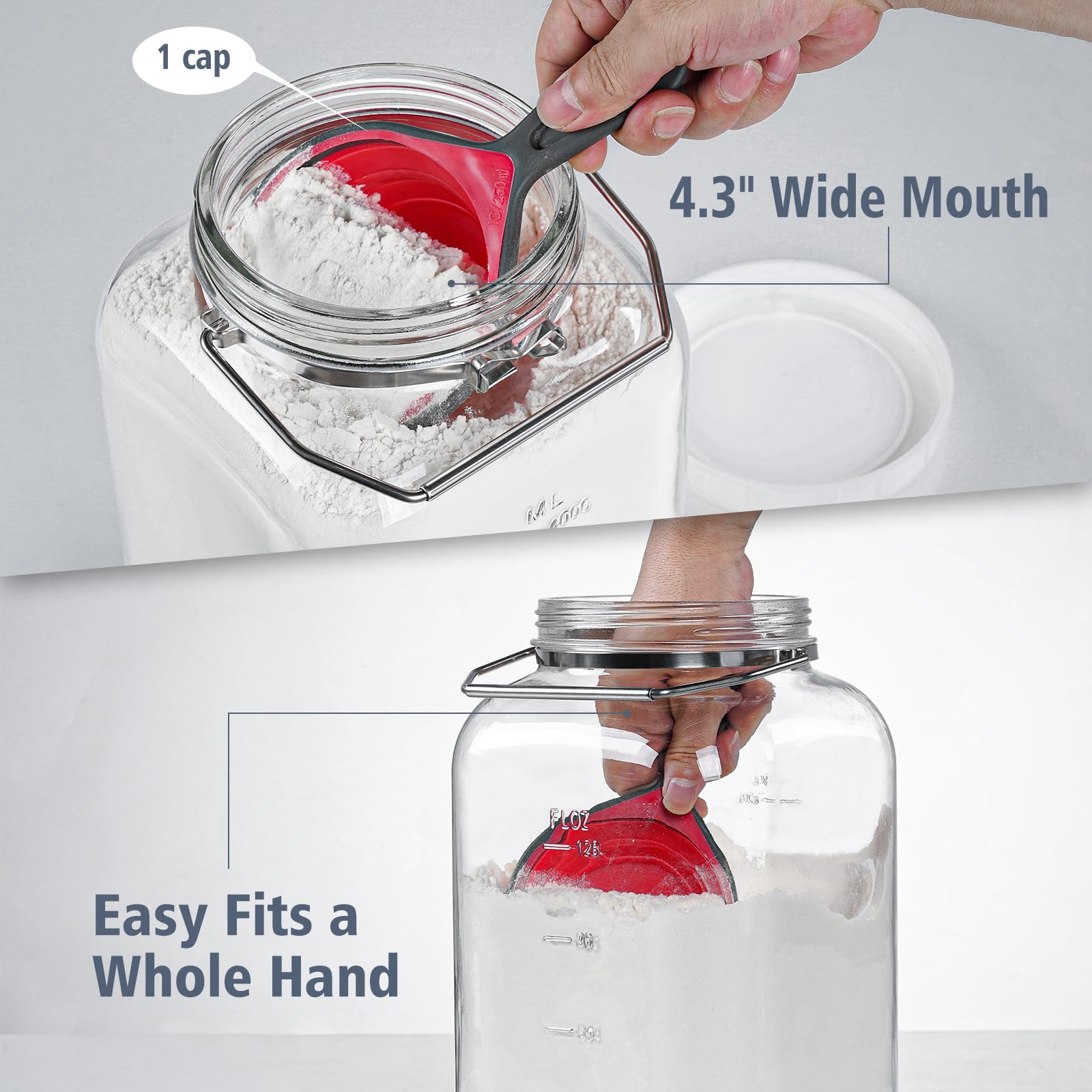Folinstall wide mouth supports effortless filling and thorough cleaning.