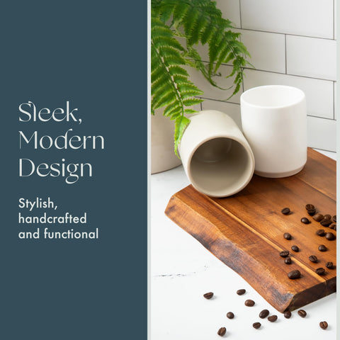 Folk Ceramics Dylan handle-free design for a sleek coffee experience.