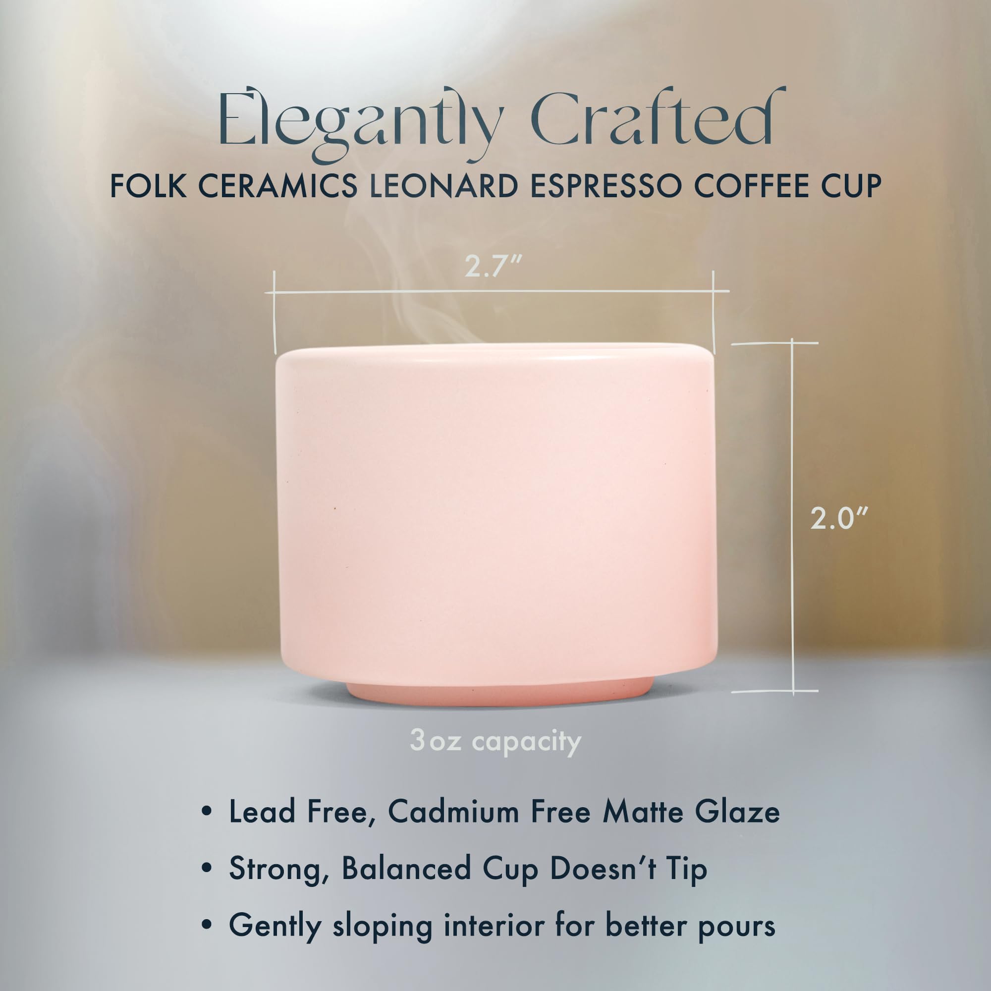 Folk Ceramics Leonard 3oz capacity ideal for double shots.