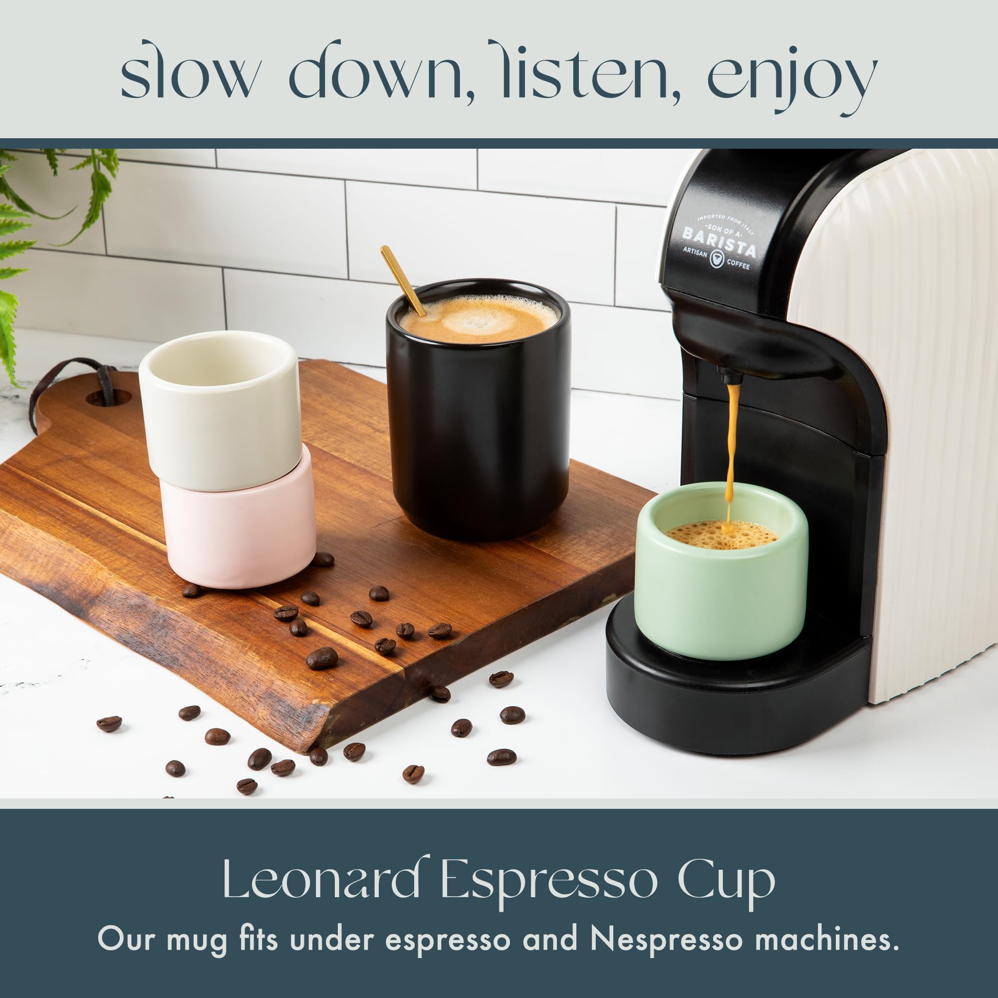 Thick ceramic walls provide a sturdy feel and steady warmth.