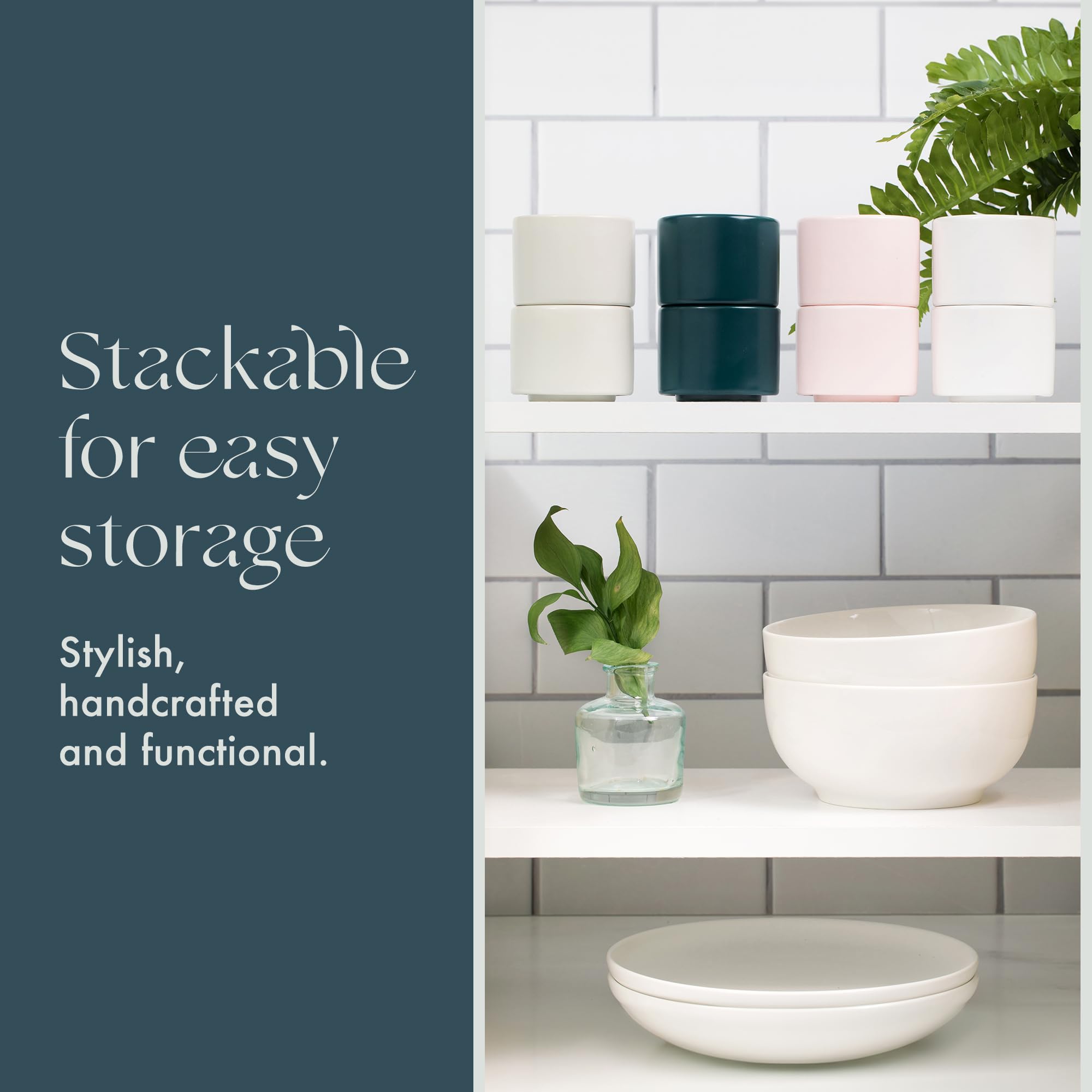 Folk Ceramics Leonard pale pink glaze adds subtle color to rituals.
