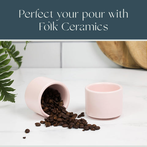 Folk Ceramics Leonard set of 2, perfect for sharing espresso moments.