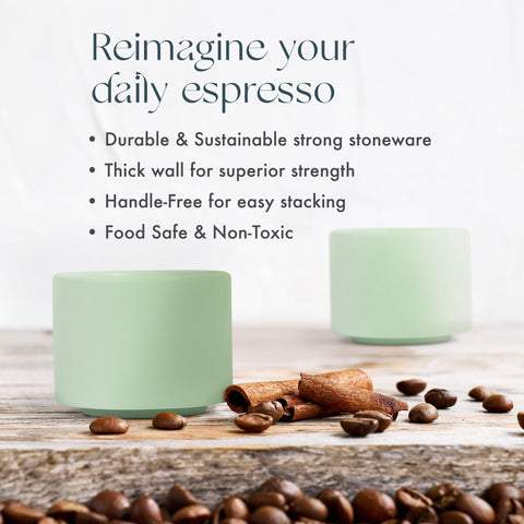 Leonard cups stacked by Folk Ceramics save cupboard space with a sleek, modern look.