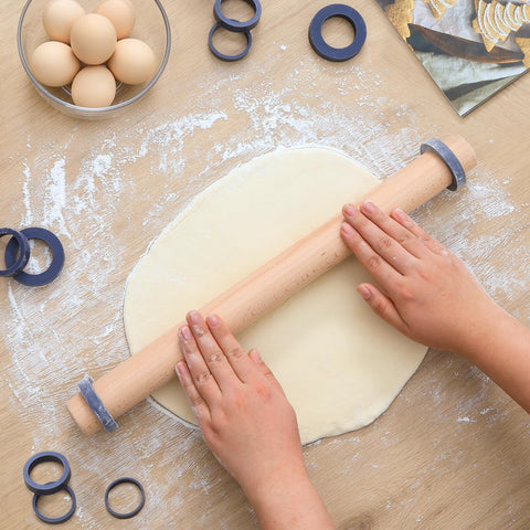 Folksy Super Kitchen durable beech wood rolling pin enhances home baking.