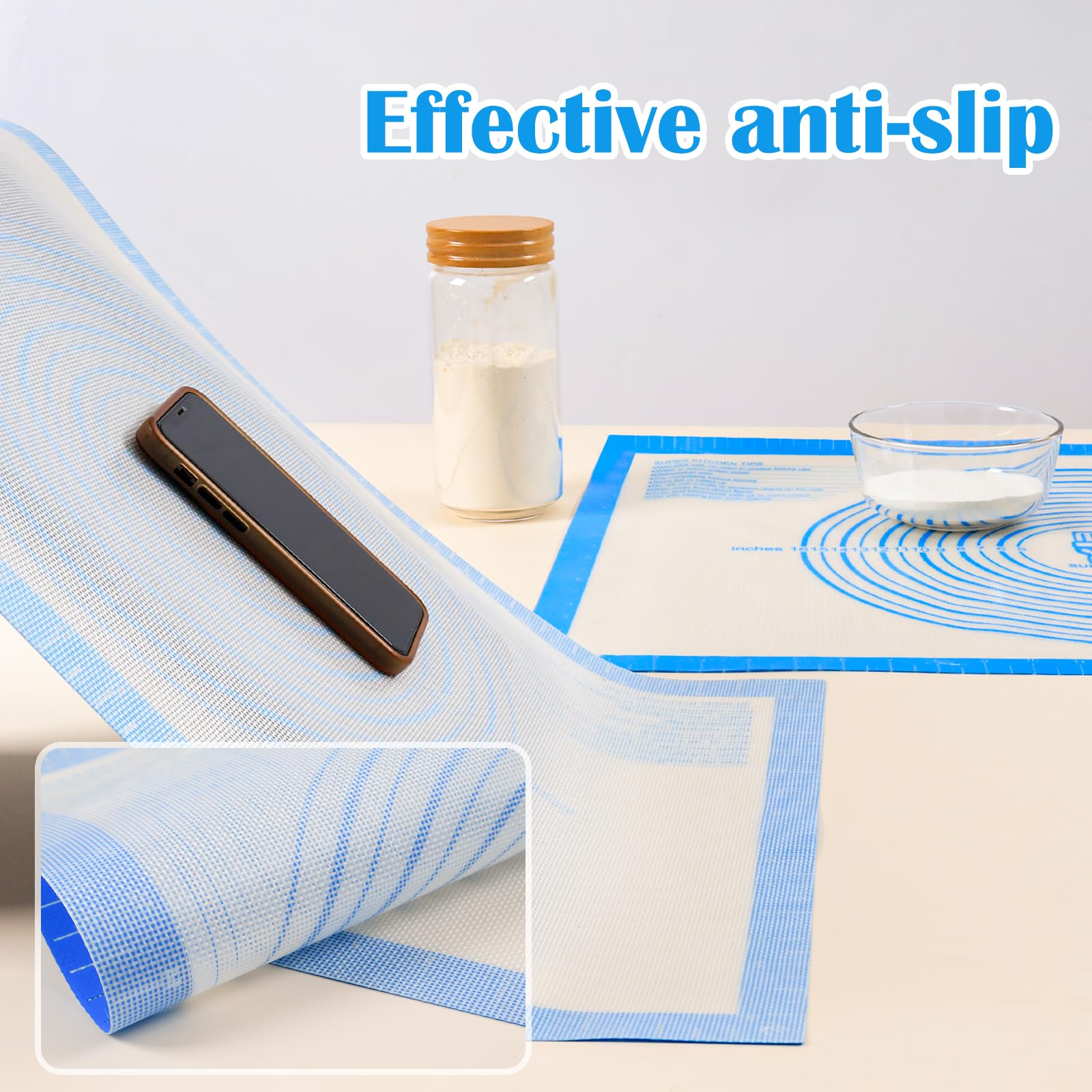 Folksy Super Kitchen non-slip back design keeps mat steady during use
