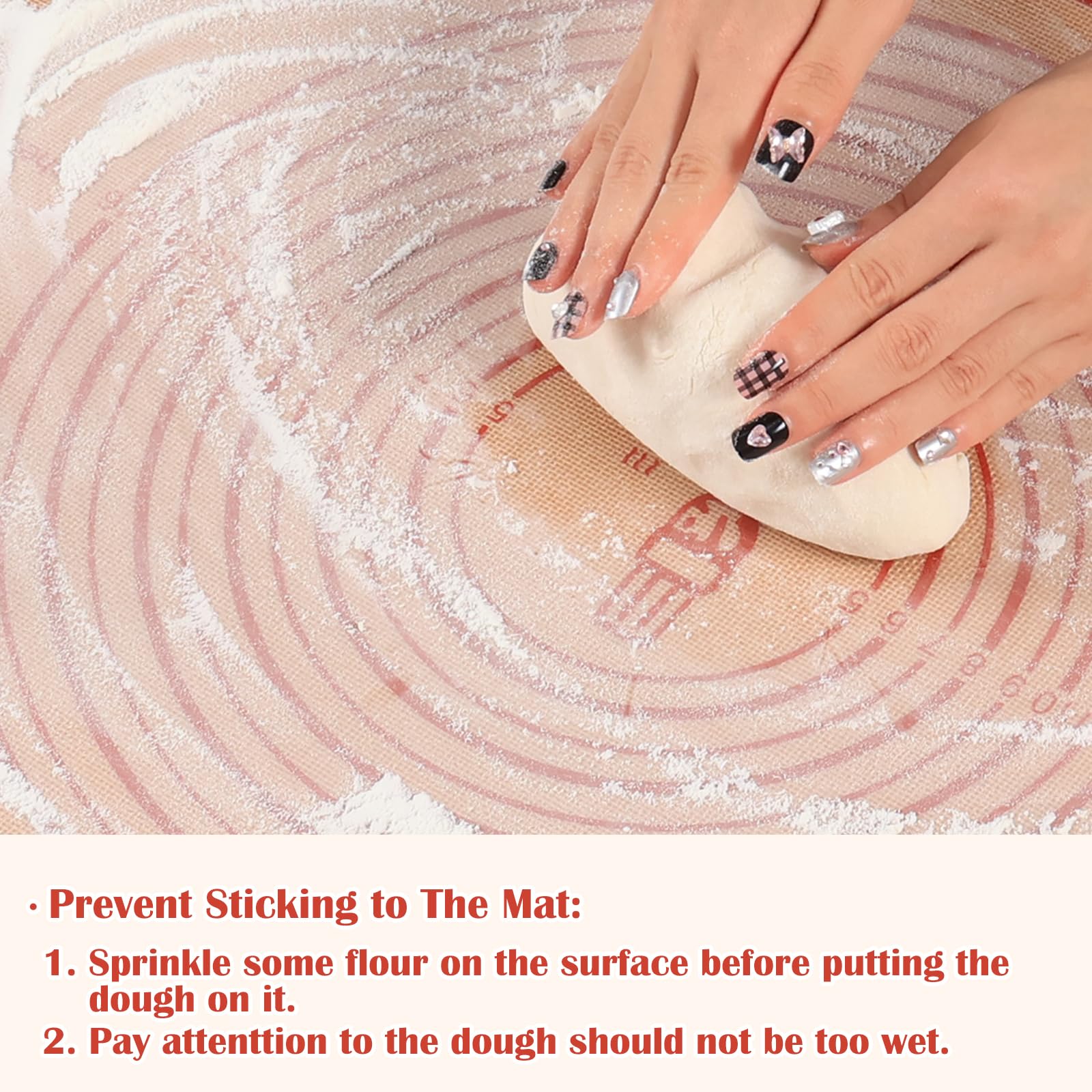 Durable silicone texture of Folksy Super Kitchen pastry mat