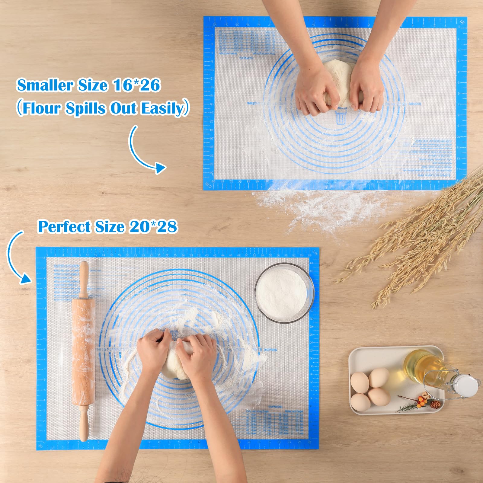 Folksy Super Kitchen silicone baking mat nonstick surface for easy cleanup