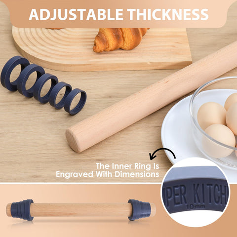 Folksy Super Kitchen thickness rings in action creating consistent crusts.