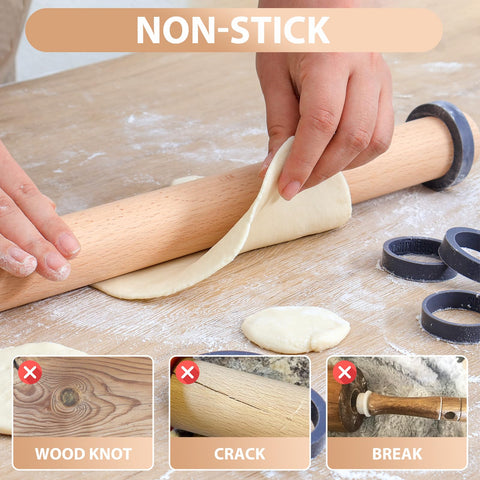 Folksy Super Kitchen rolling pin with rings removed for a classic straight pin.