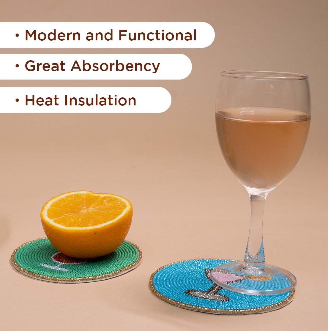 Folkulture 4-pack coasters make a versatile gift for entertaining lovers.
