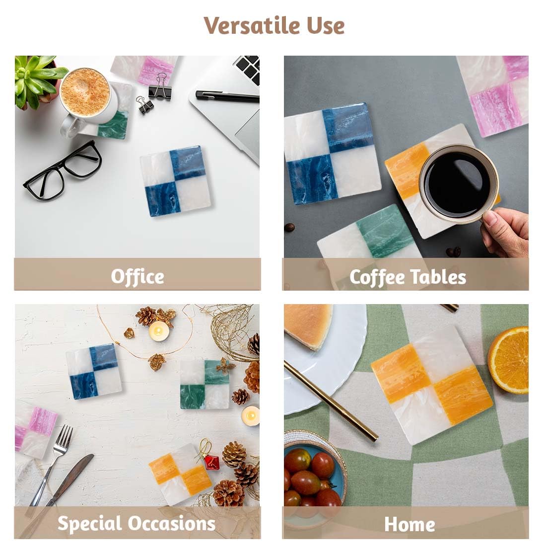 Folkulture durable resin coasters built to withstand daily use.