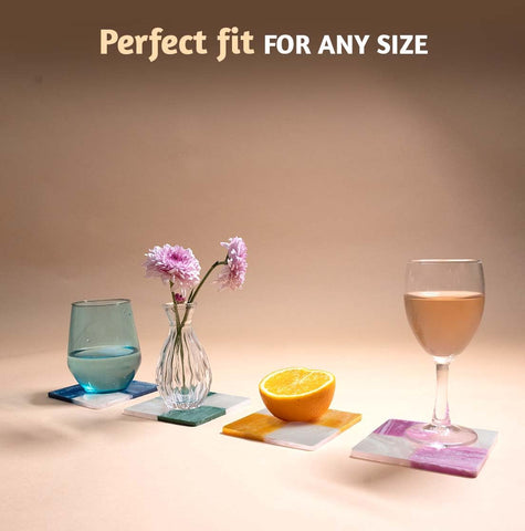 Folkulture living-space decor coasters add colorful flair to rooms.