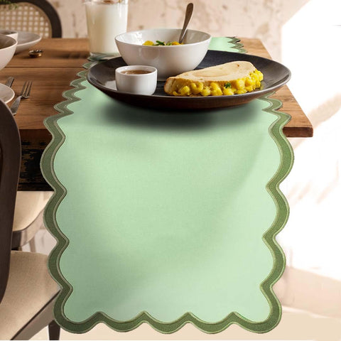 Folkulture table runner brings natural cotton texture to dining.
