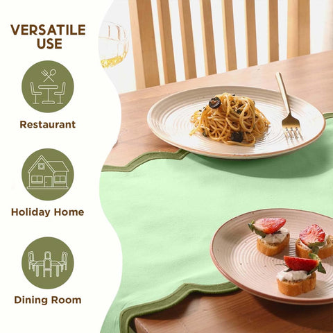 Folkulture farmhouse table runner is machine washable for busy homes.