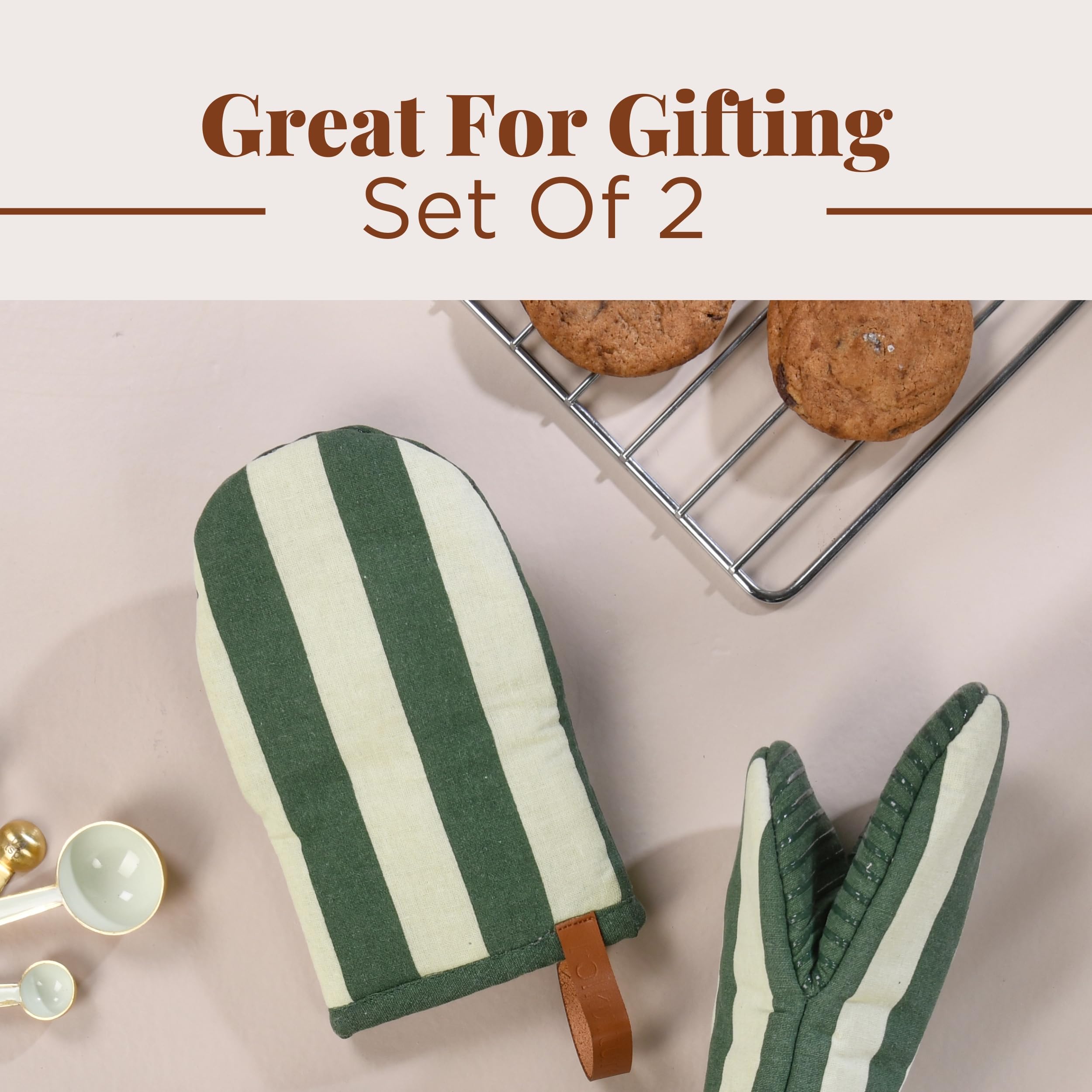 Folkulture green mitts in daily kitchen use