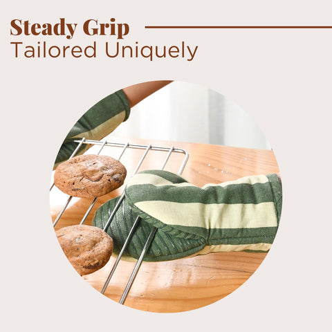 Folkulture green mitts heat resistance up to 500F concept