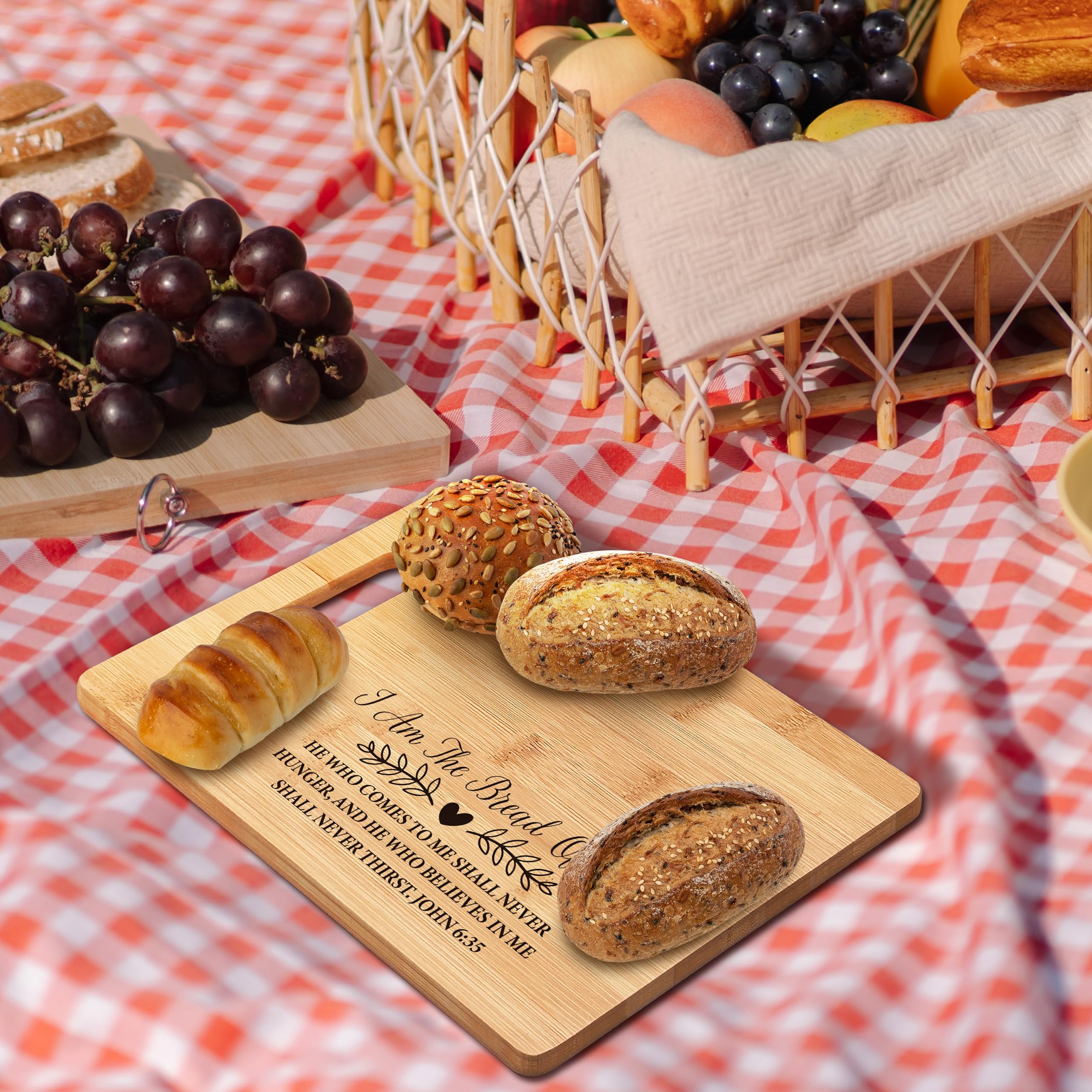 FONDCANYON two-sided cutting board with handle for decor display and kitchen use