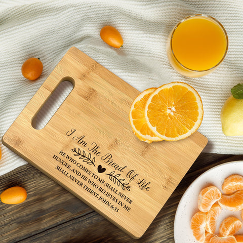FONDCANYON wall-hanging kitchen decor displaying scripture alongside a cutting surface