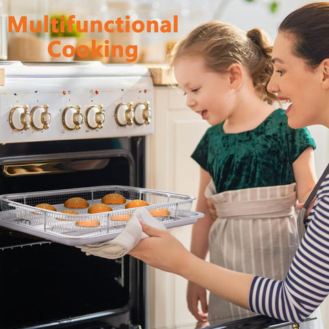 Fondpen baking and broiling versatility with this large tray and rack.