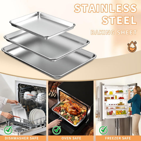Fondpen baking sheet even heat release, food slides off easily with parchment