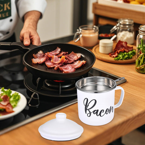 Fondpen grease canister is dishwasher-safe for easy cleaning.