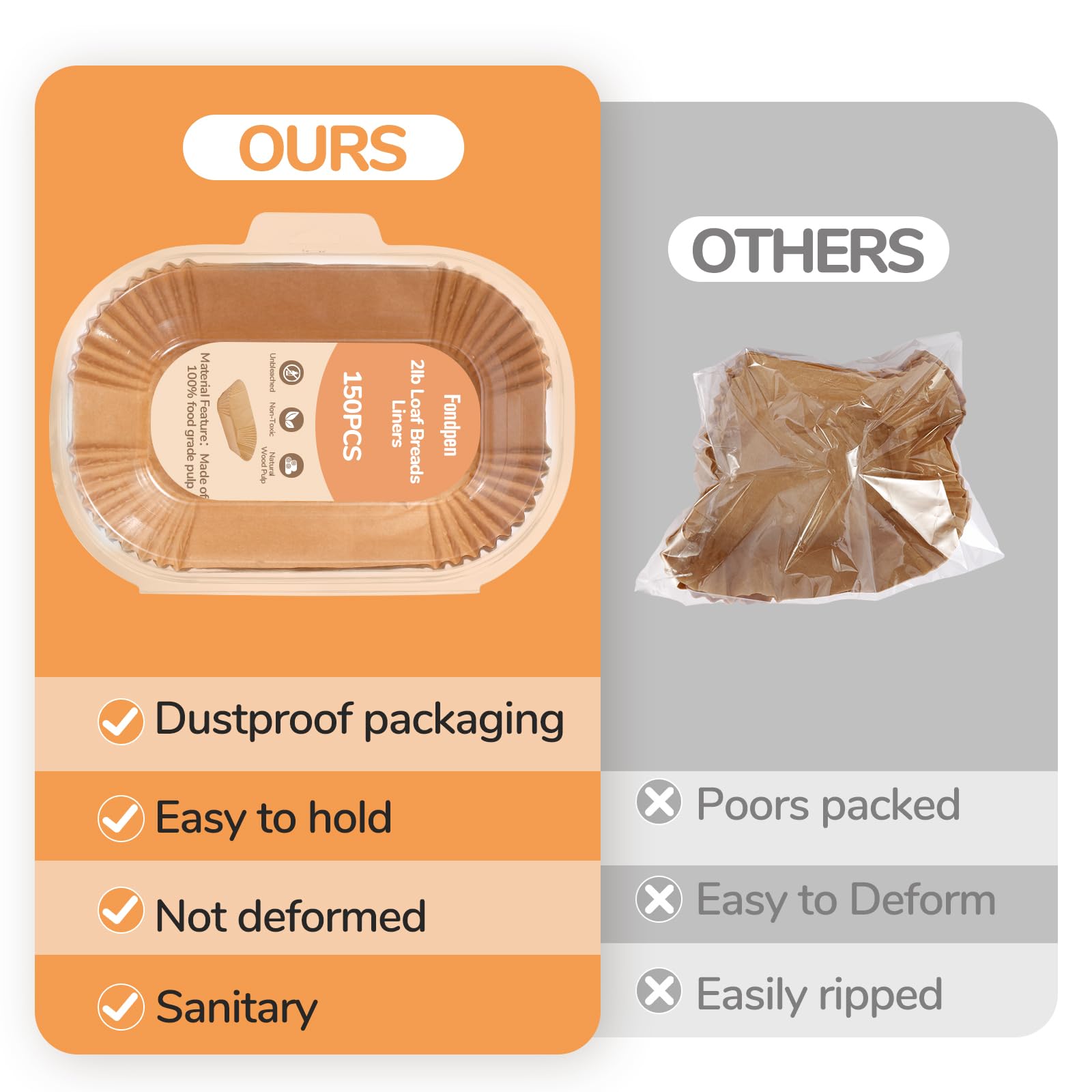 Fondpen versatile baking liners suitable for bread and cookies.