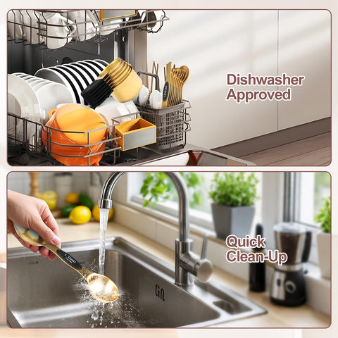 FONYA non-slip silicone handles provide a secure grip on oily or wet ingredients.