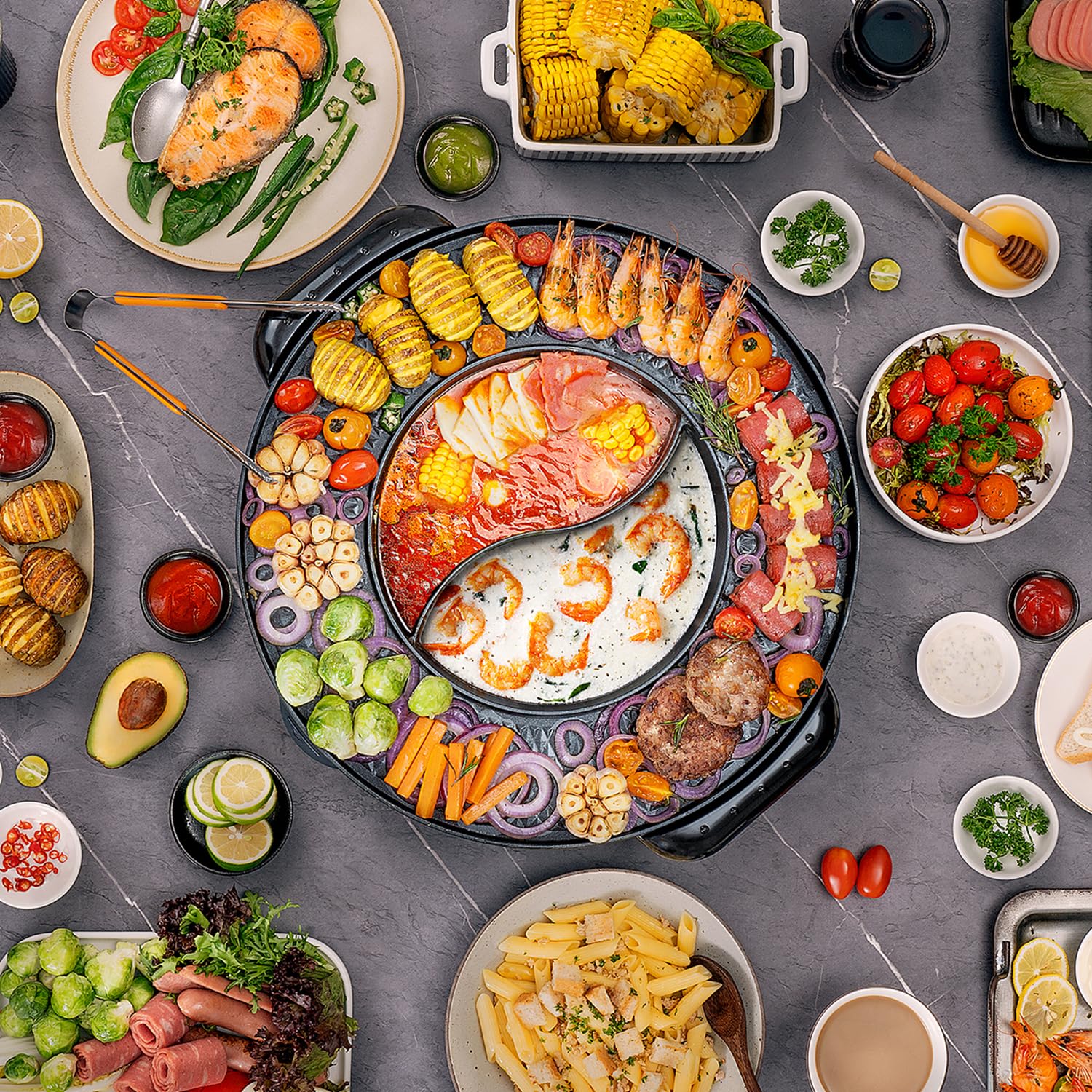 Food Party 2-in-1 easy-clean design shown with wipe-down friendly surfaces
