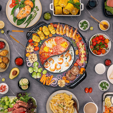 Food Party 2-in-1 easy-clean design shown with wipe-down friendly surfaces
