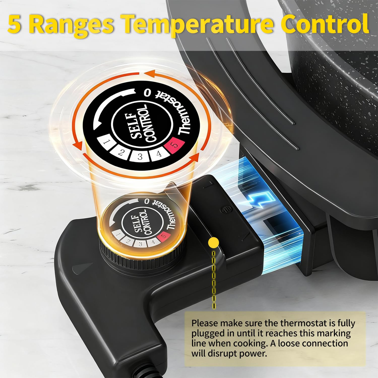 Food Party hot pot with five temperature ranges for versatile cooking