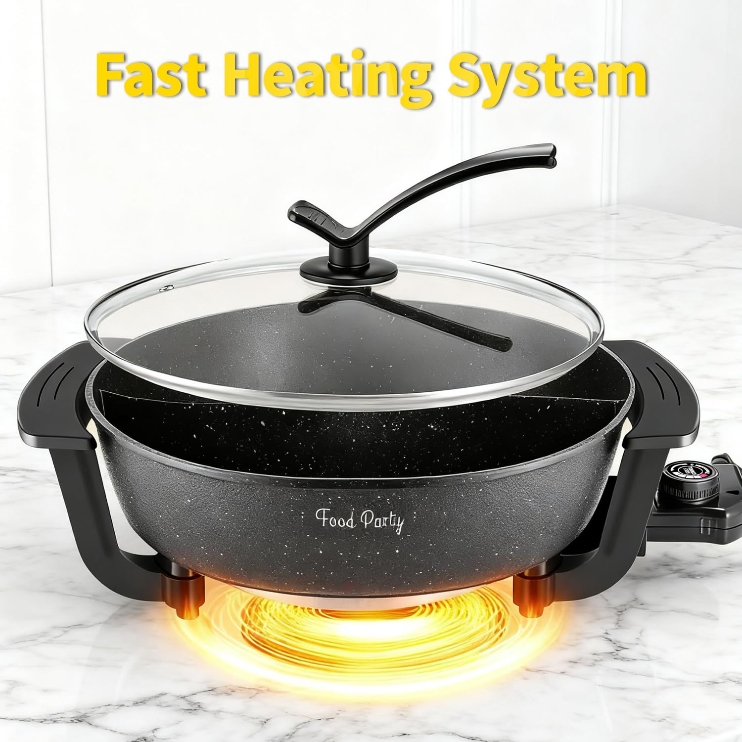 Food Party hot pot nonstick surface for easy cooking and cleanup