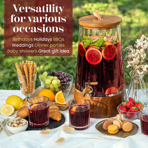 Foodle acacia wood base highlights natural style at the beverage station