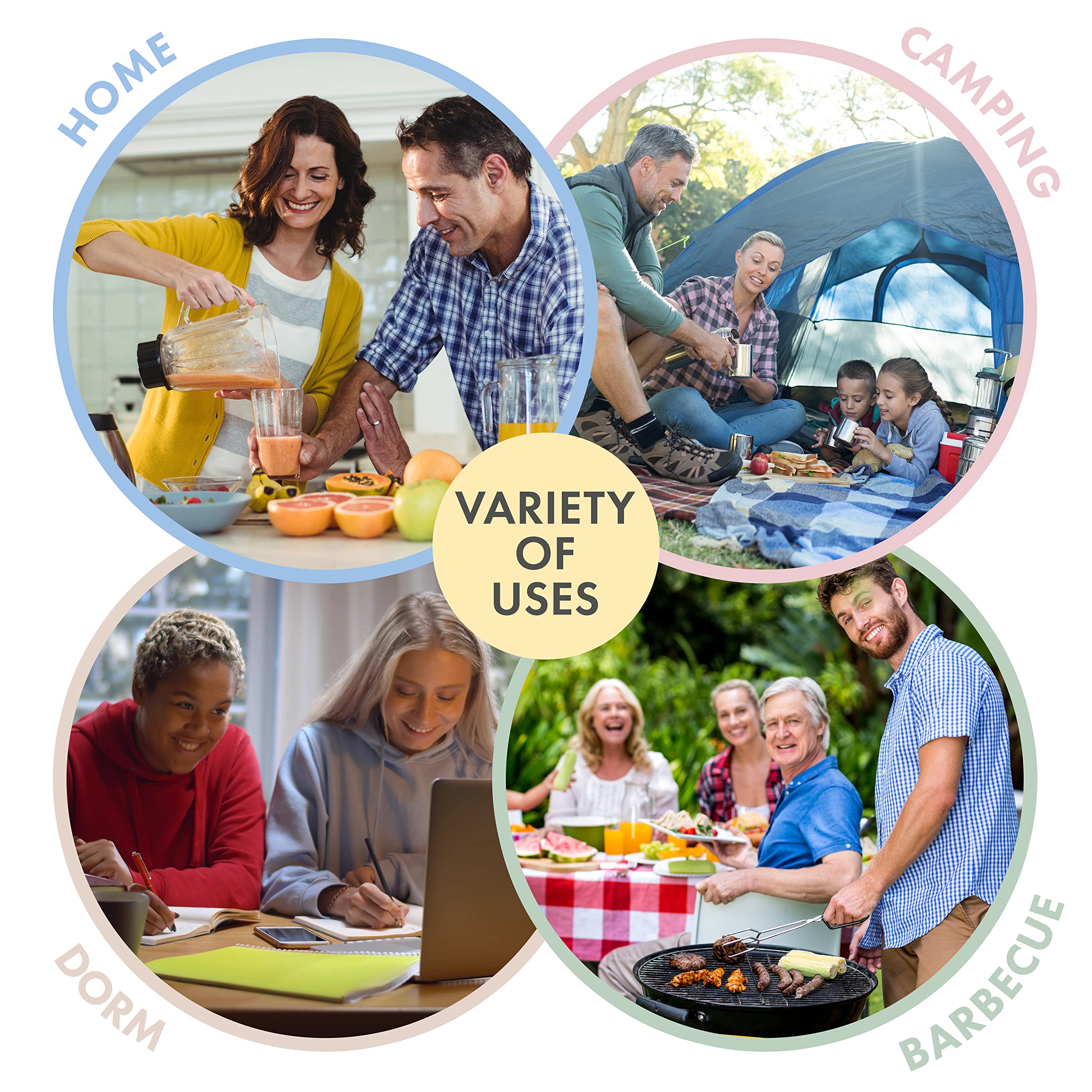 FOODLE picnic-ready dinnerware set for outdoor meals.