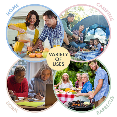 FOODLE picnic-ready dinnerware set for outdoor meals.