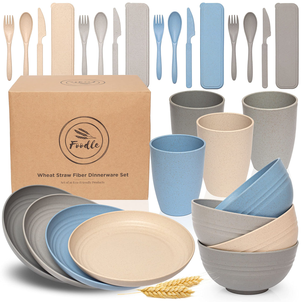 FOODLE wheat straw plate, durable for daily meals.