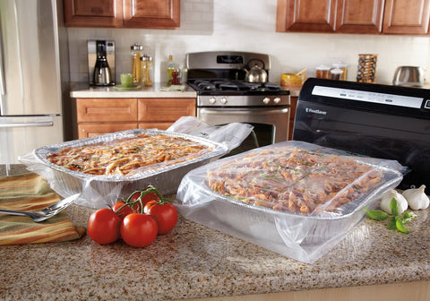 FoodSaver 11x16 rolls illustrate easy custom bag sizing.