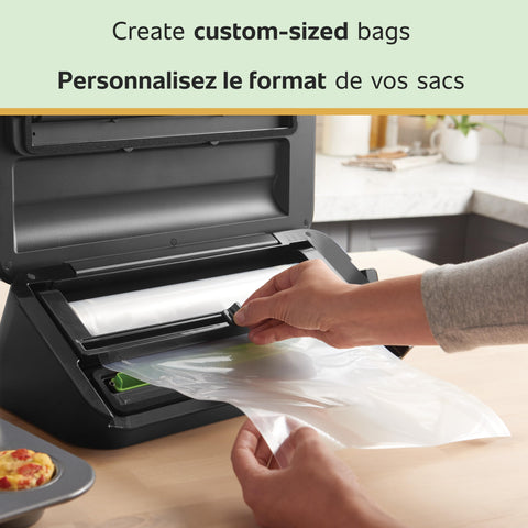 FoodSaver airtight seal highlights protection against spoilage and freezer burn.