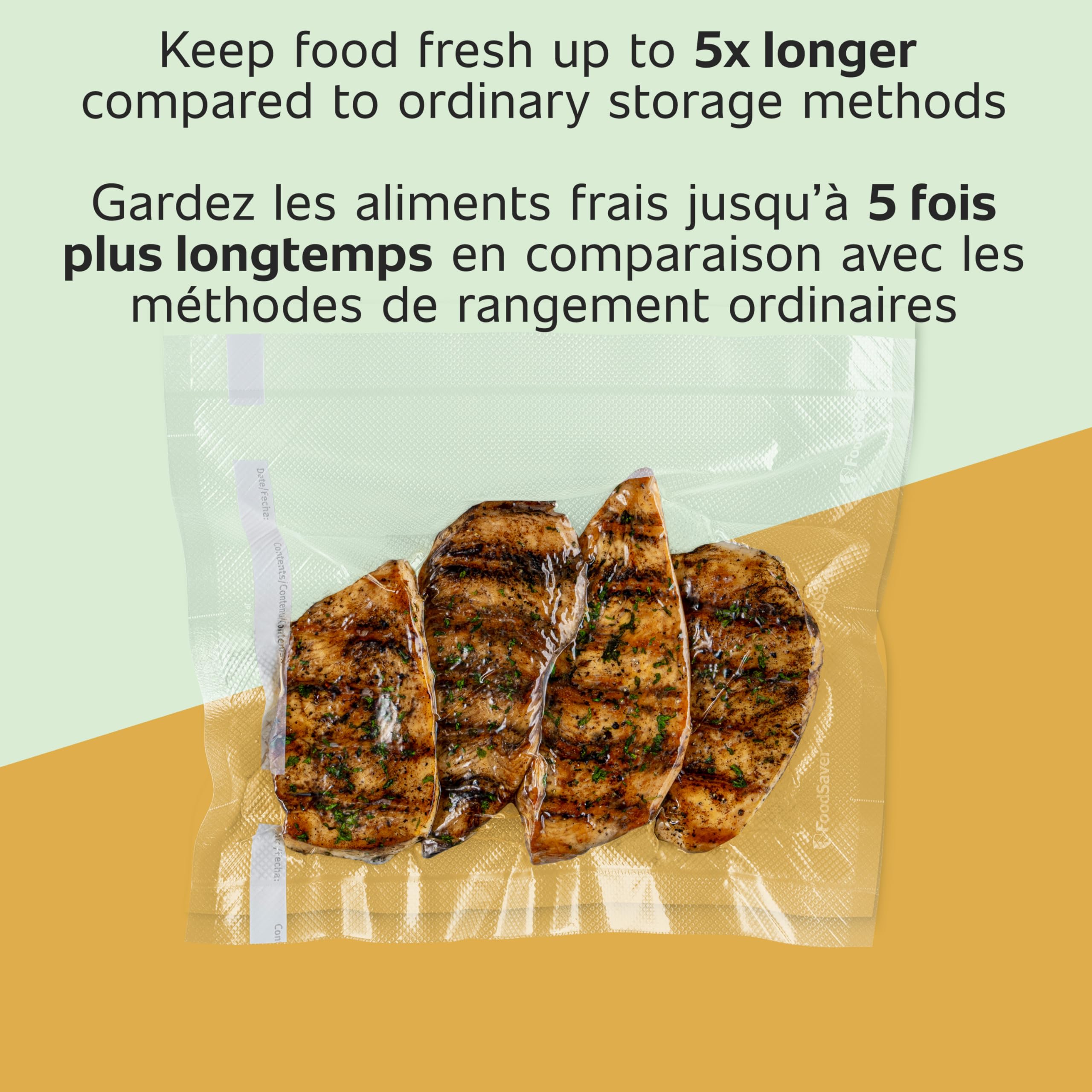 FoodSaver BPA-free multi-layer design for safe, durable storage.