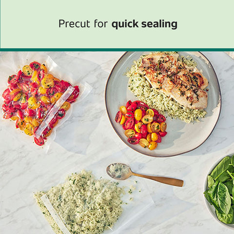 FoodSaver BPA-free multilayer material offers strong barrier against moisture and oxygen.