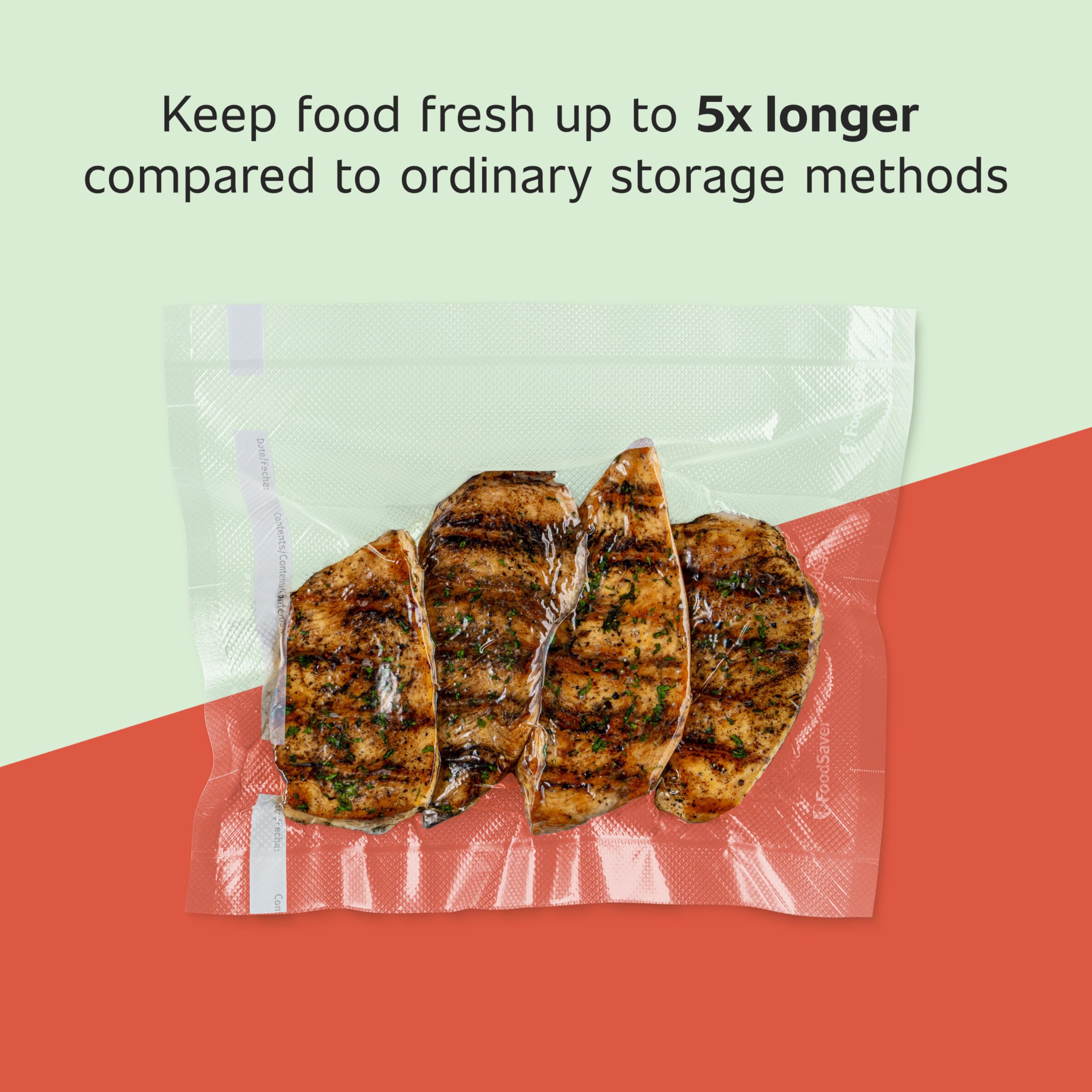 FoodSaver BPA-free vacuum seal bags are safe for raw and cooked foods.