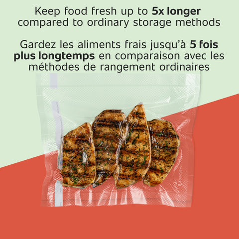 FoodSaver custom-length bags reduce waste and fit awkward portions